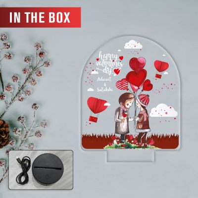 Personalized Valentine LED Lamp with Custom Name  7 Color Changing Romantic Night Light Valentine Gift for Couples Couple Night Light Frame Lamp